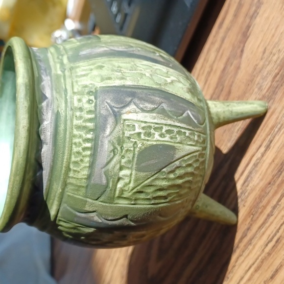 NAPCO Vintage Green Footed Planter, 1982, VIA Appia, A5497, 5.5"×3.5" approx - Picture 3 of 5